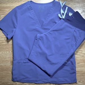 Figs Denim Blue Tall Jogger Scrub Set